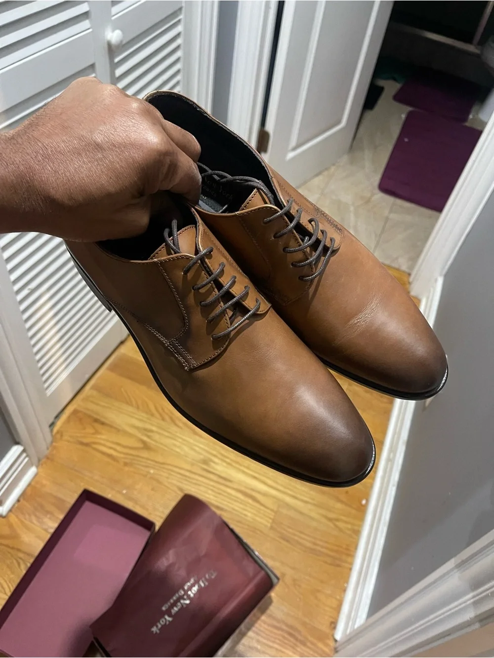 NEW To Boot NY Brown Leather Derby Lace-Up Shoes Sz 10.5